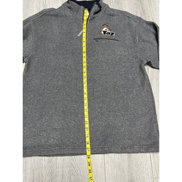 Vintage 1999 Warner Bros. Taz Tasmanian Devil Fleece 1/4 Zip Sweater Mens Medium - Picture 6 of 7